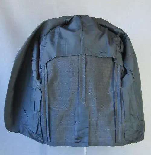 60s Men's Suit Jacket Vintage Sharkskin Edwardian Inspired Charcoal Gray Medium VFG