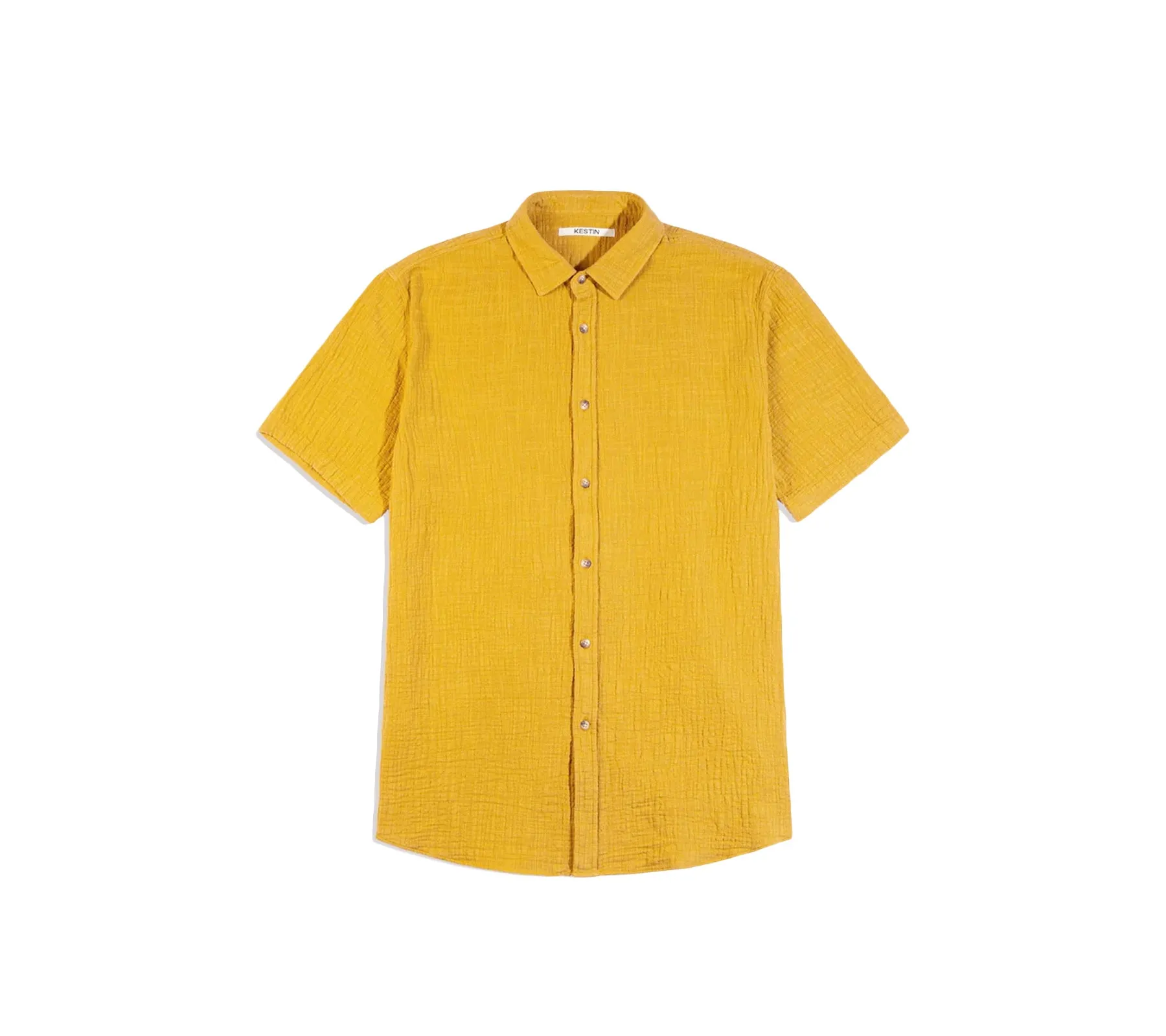 Aberlady Shirt | Ochre Textured Cotton