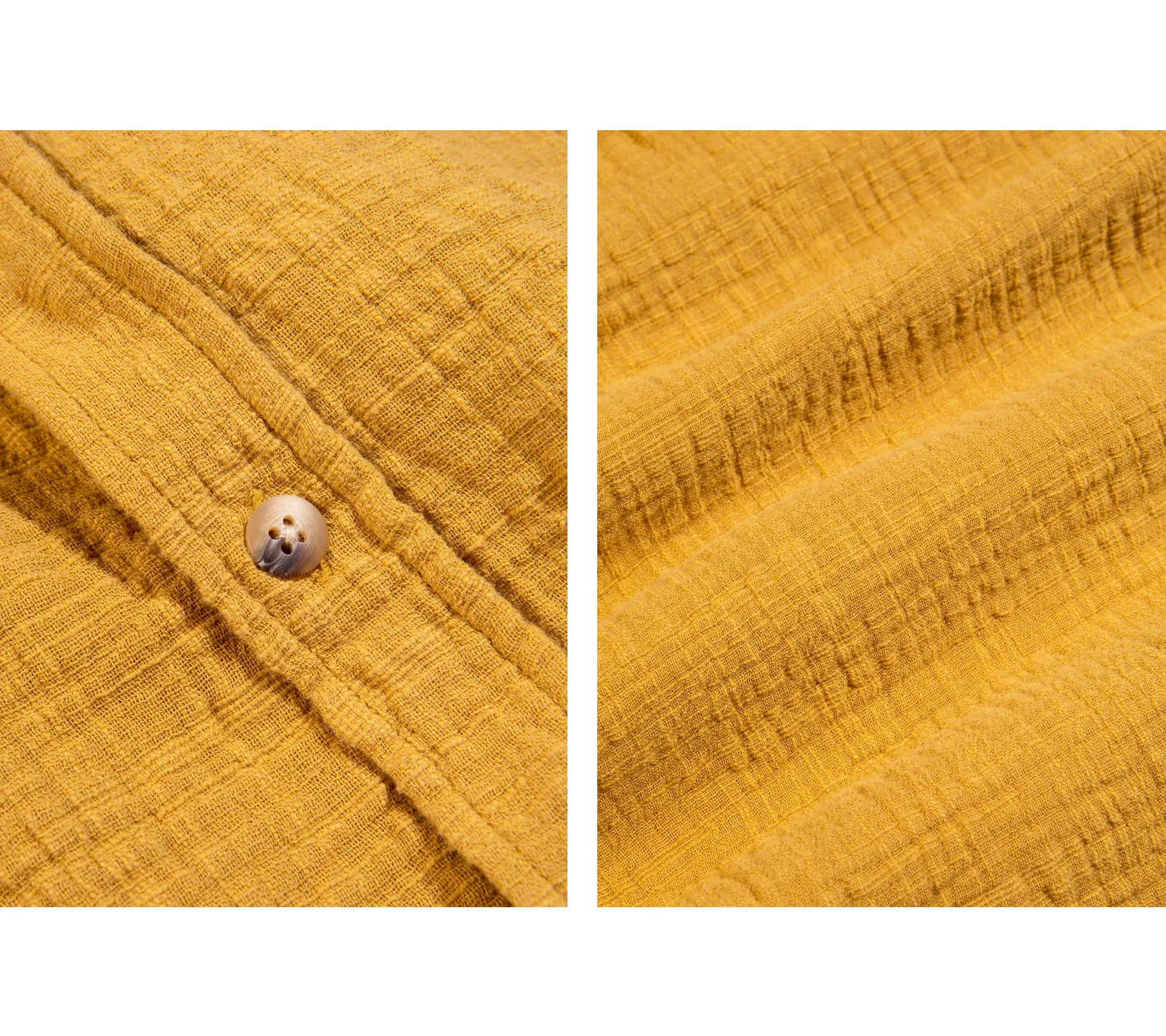 Aberlady Shirt | Ochre Textured Cotton