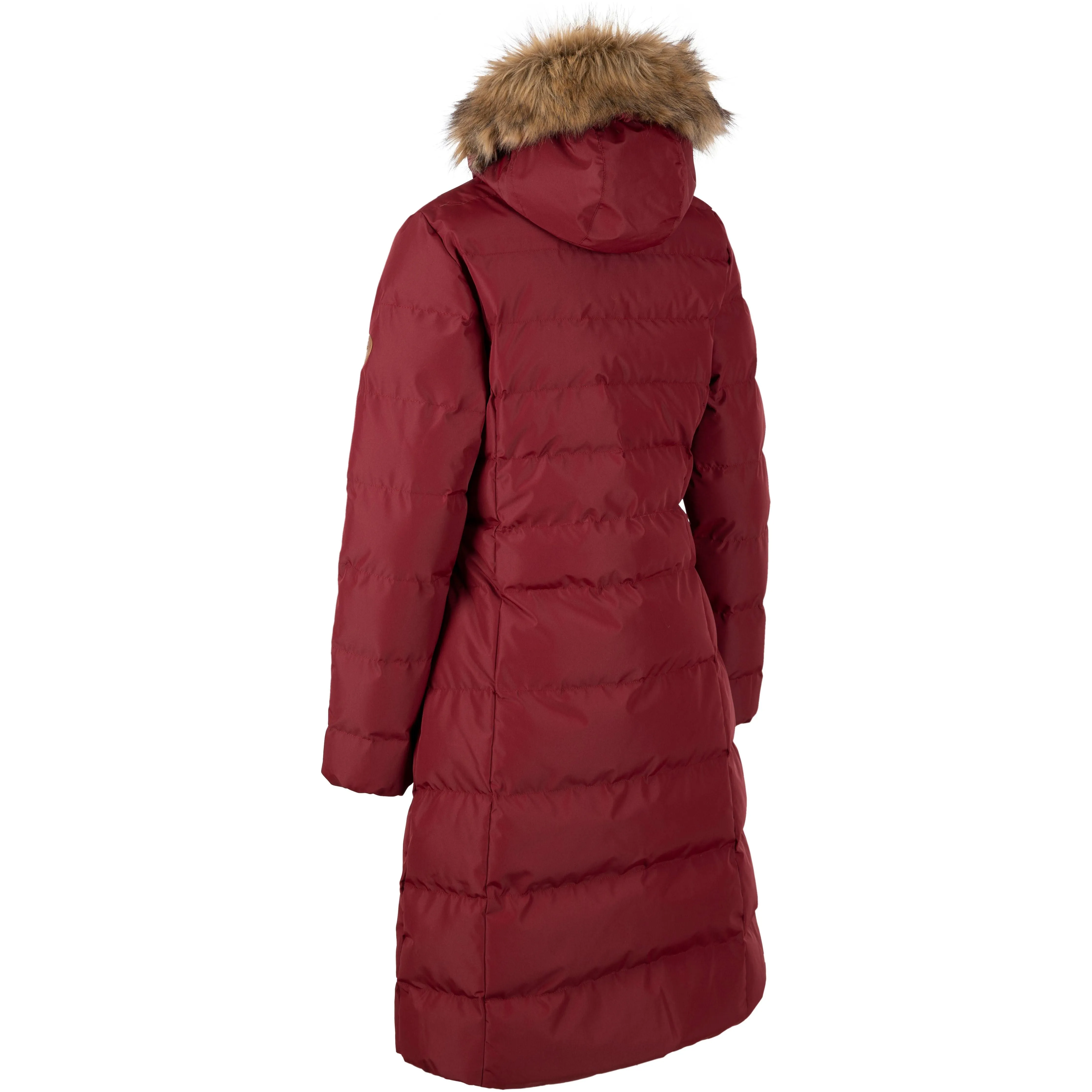 Audrey Women's Padded Long Length Jacket in Dark Cherry