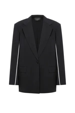 BLACK JACKET WITH WHITE DETAIL