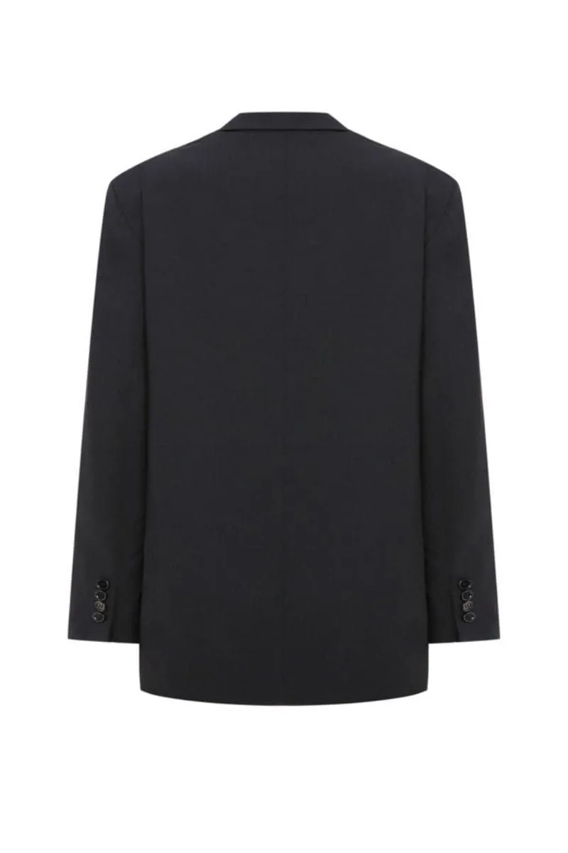 BLACK JACKET WITH WHITE DETAIL