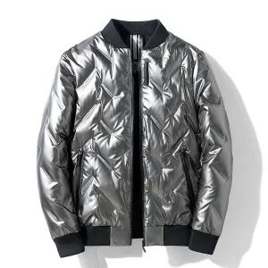 Bright face down jacket men's white duck down cotton padded jacket