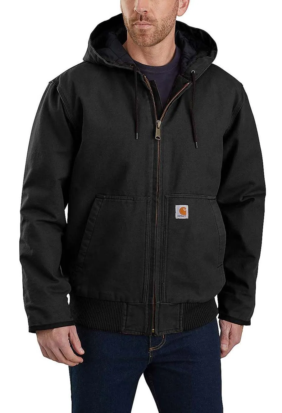 Carhartt&#x20;Work&#x20;Jacket&#x20;Duck&#x20;Active&#x20;Hooded&#x20;104050&#x20;-&#x20;Black