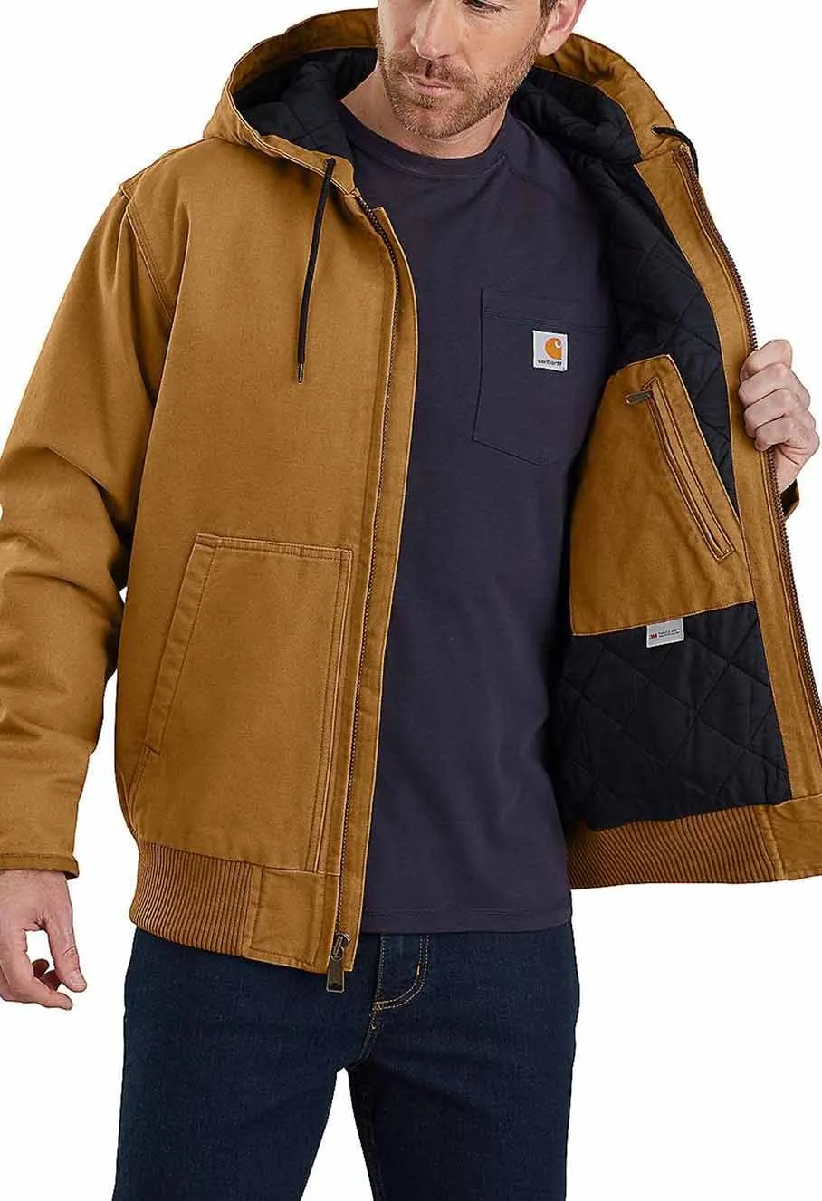 Carhartt&#x20;Work&#x20;Jacket&#x20;Duck&#x20;Active&#x20;Hooded&#x20;104050&#x20;-&#x20;Brown