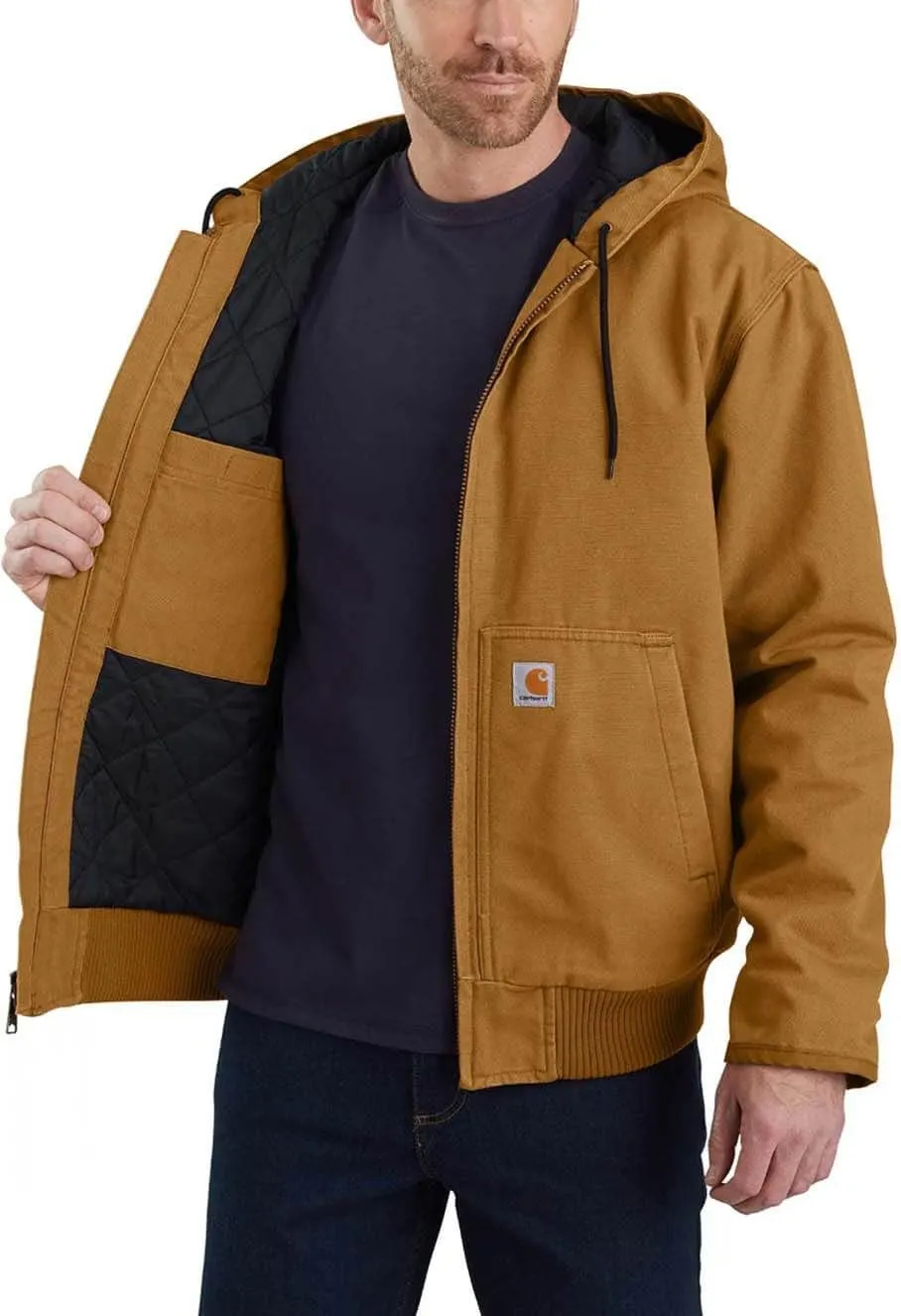 Carhartt&#x20;Work&#x20;Jacket&#x20;Duck&#x20;Active&#x20;Hooded&#x20;104050&#x20;-&#x20;Brown