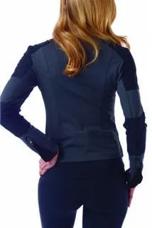CHICHI Active Sandra Quilted Moto Jacket - Charcoal Grey