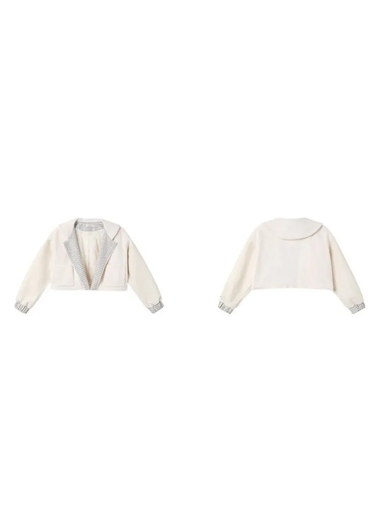 College Spliced Padded Short Jacket【s0000004361】