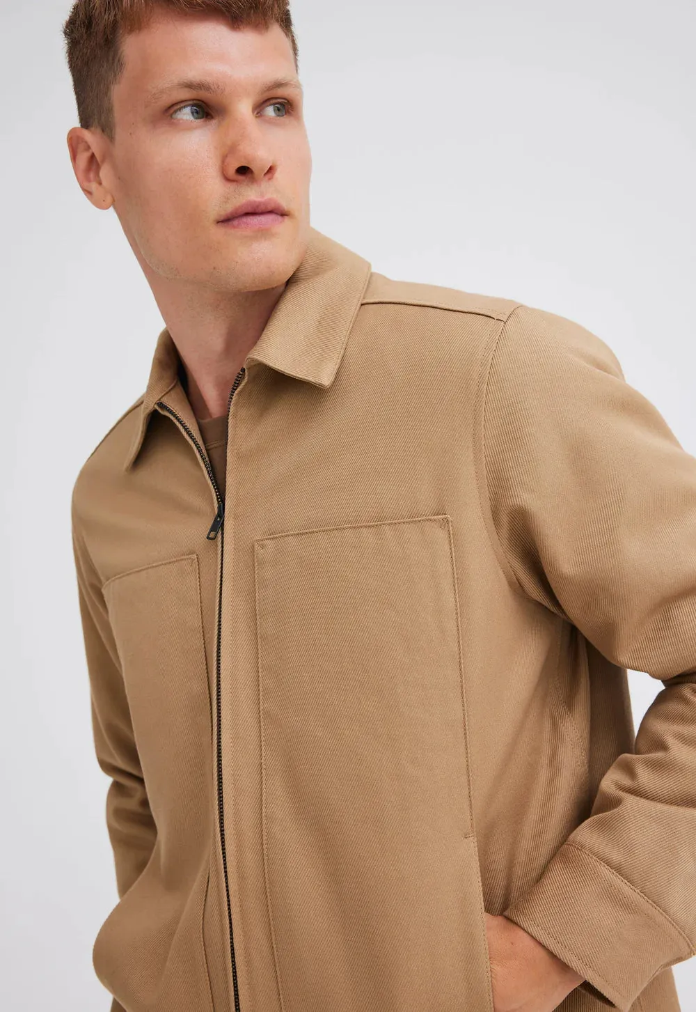 Cullin Italian Cotton Jacket in Nutmeg Beige