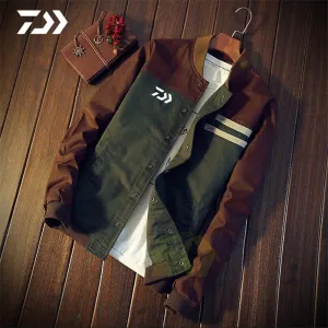 Daiwa Fishing Jacket Men Patchwork Thin Button Spring Autumn Outdoor Fishing Clothing Sports Fishing Shirt Cycling Casual Coat
