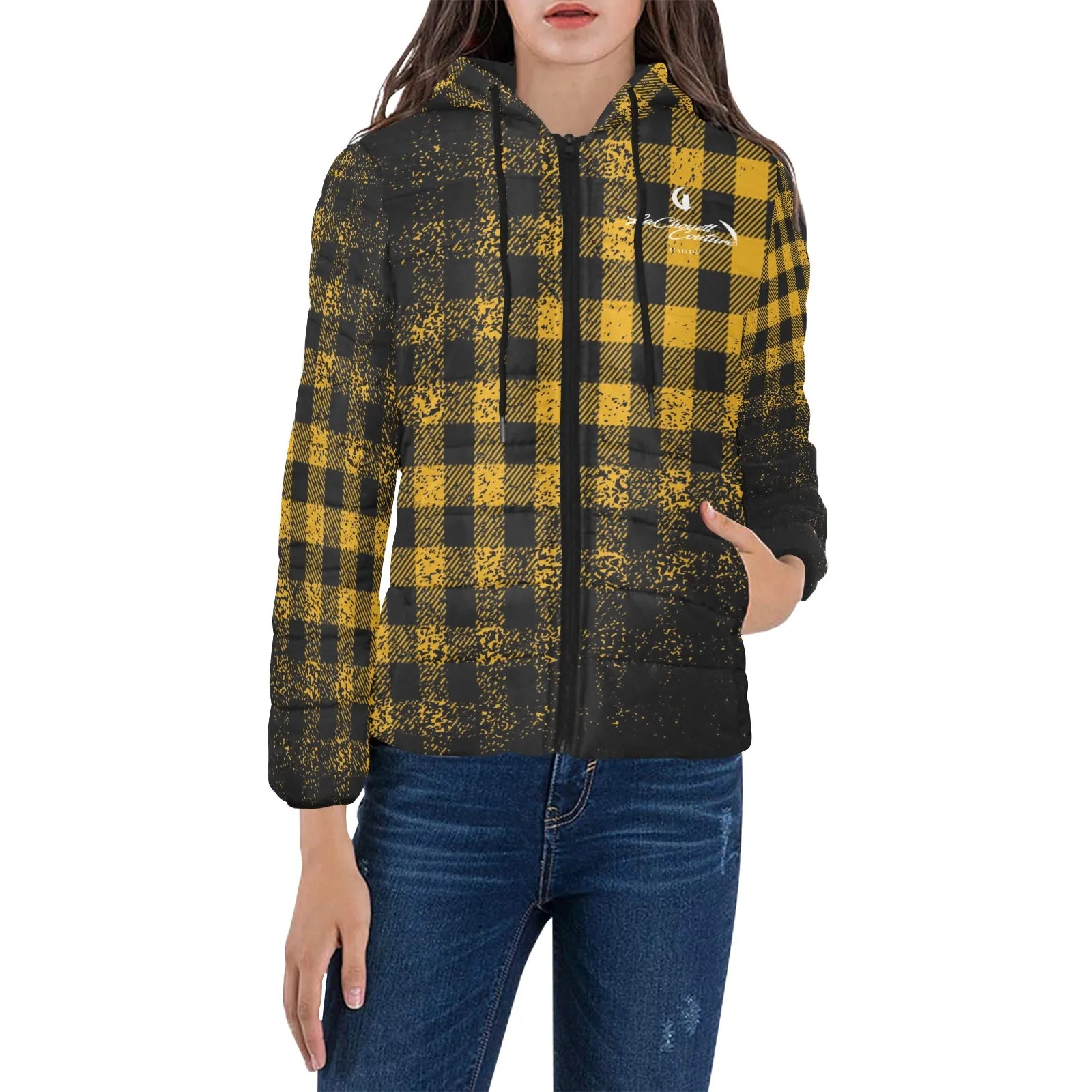 DUSTY PLAID Women's Padded Hooded Jacket