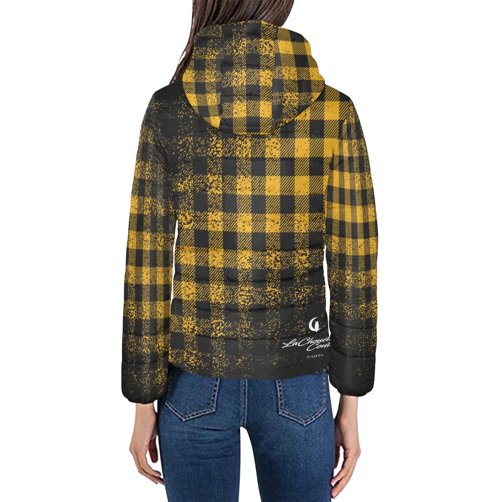 DUSTY PLAID Women's Padded Hooded Jacket