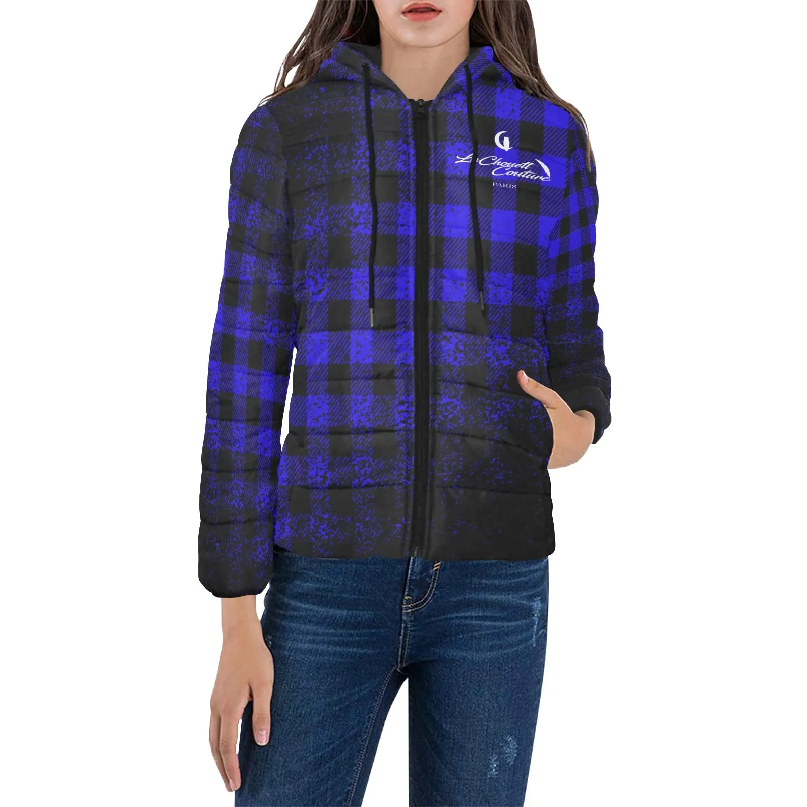 DUSTY PLAID Women's Padded Hooded Jacket