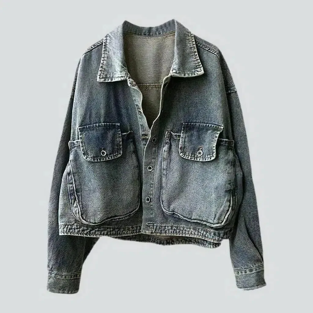 Fashion oversized jean jacket
 for women