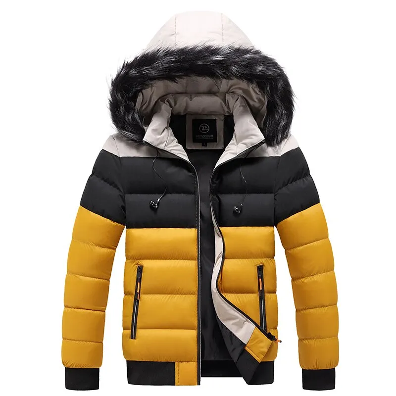 Fashion Youth Patchwork Color Cotton Padded Jacket