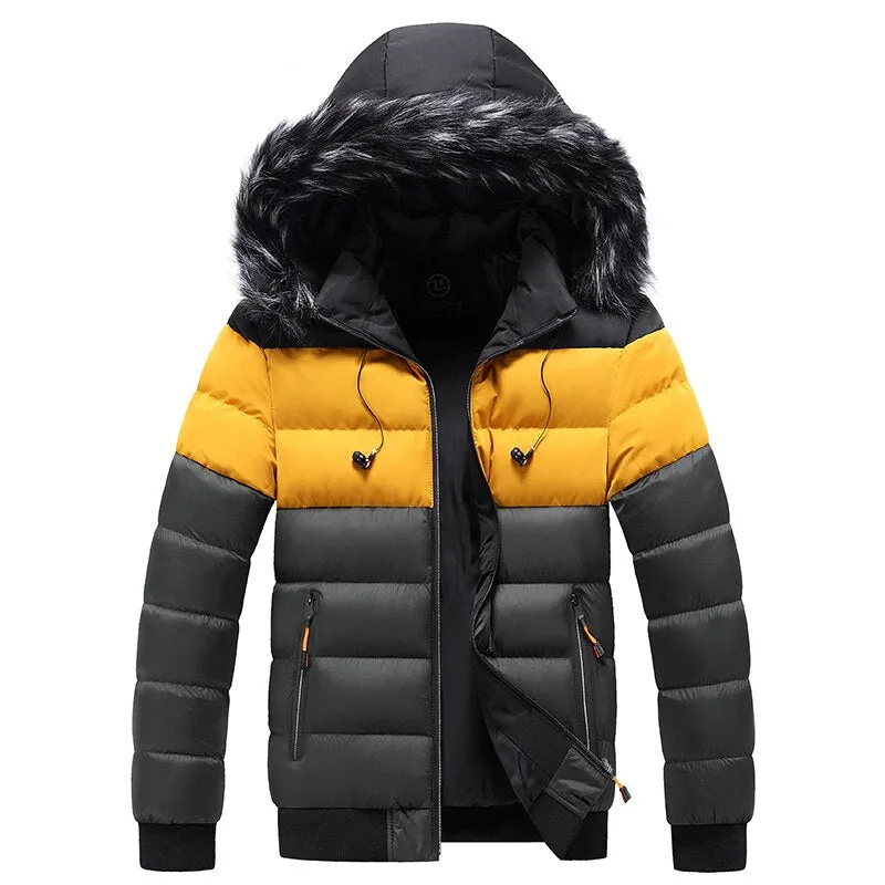 Fashion Youth Patchwork Color Cotton Padded Jacket