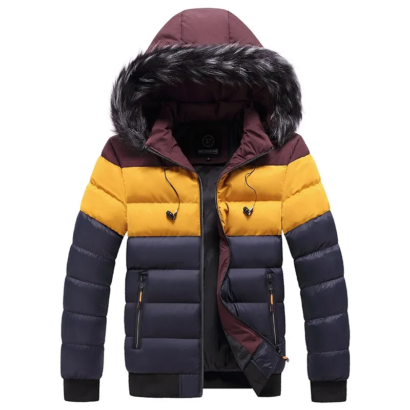 Fashion Youth Patchwork Color Cotton Padded Jacket