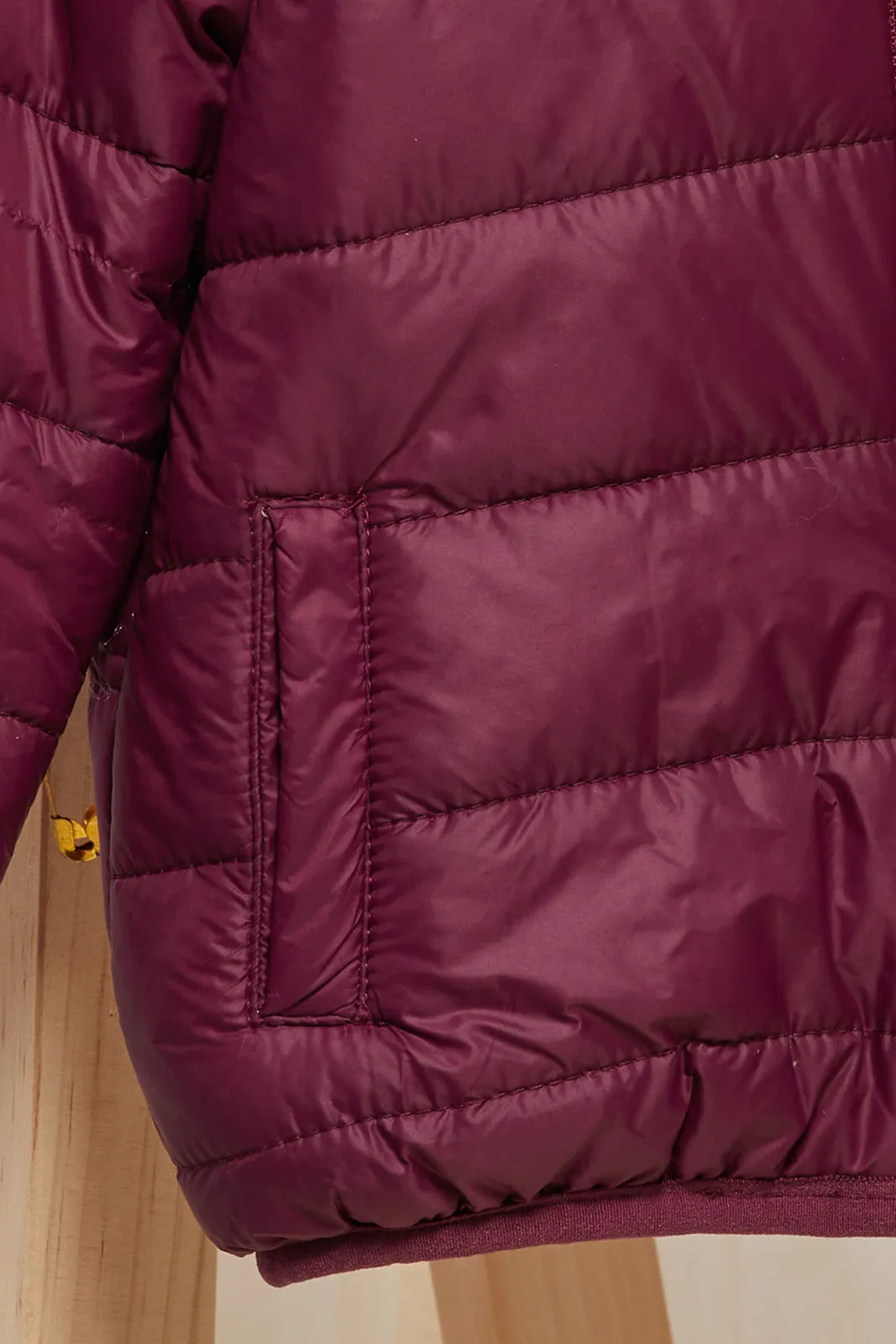Infant Girls Burgundy Padded Hooded Jacket