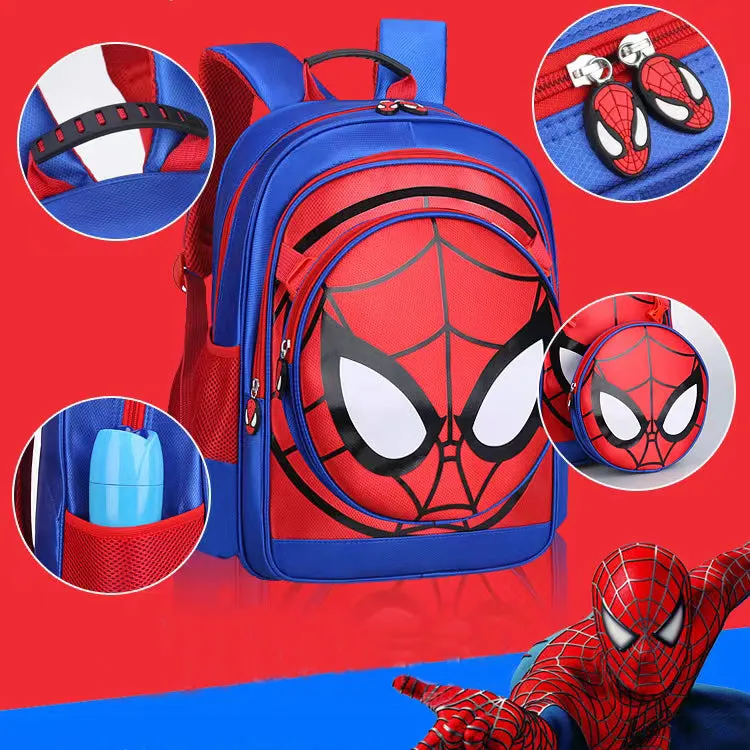 Kids Basic Spiderman School Backpacks -Blue Book Bags For Boys Girls Affordable Design