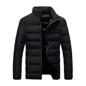 Luxurious Cotton-Padded Stand-Up Collar Jacket for Men