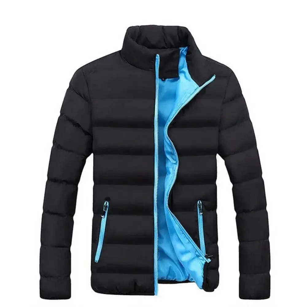 Luxurious Cotton-Padded Stand-Up Collar Jacket for Men