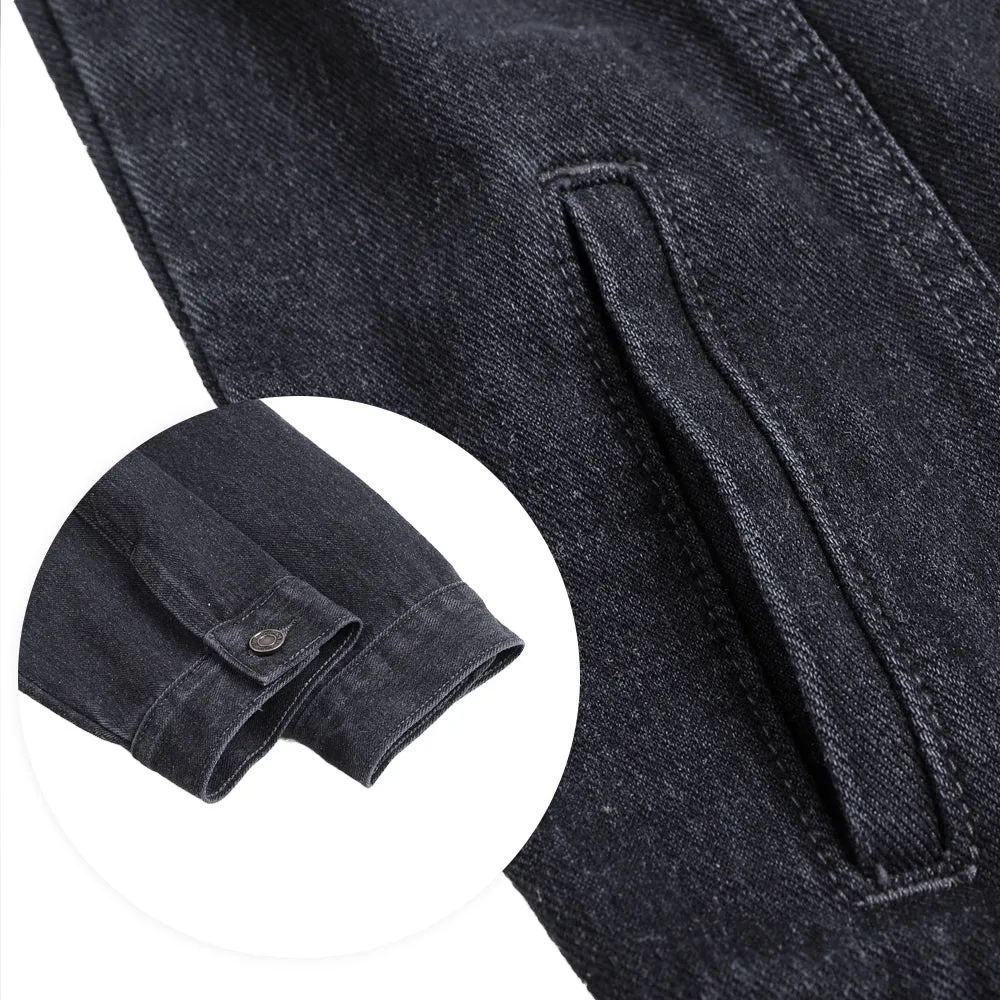 Mens Lucky Number 3 Graphic Button Up Denim Jacket