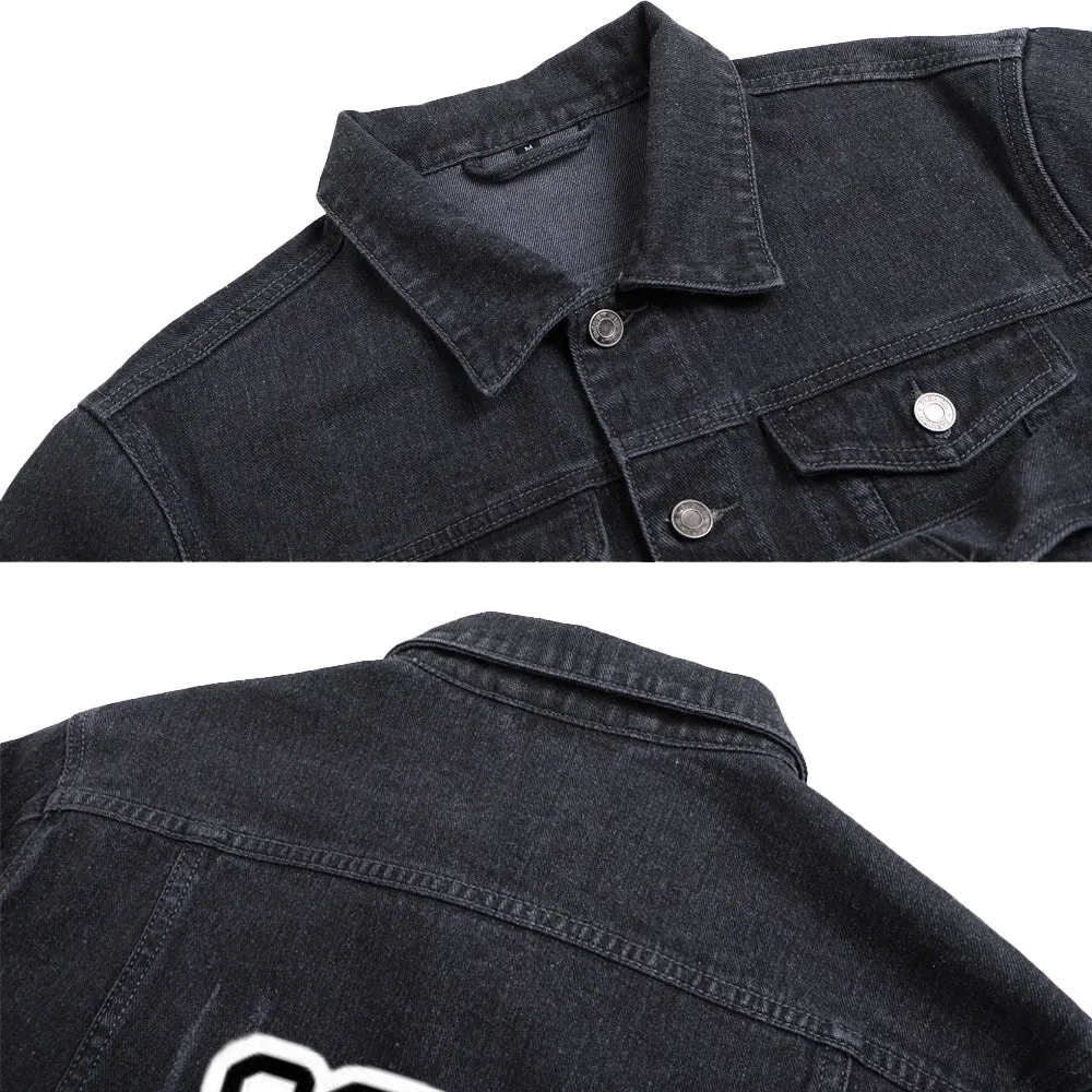 Mens Number 1944 Graphic Button Up Denim Jacket