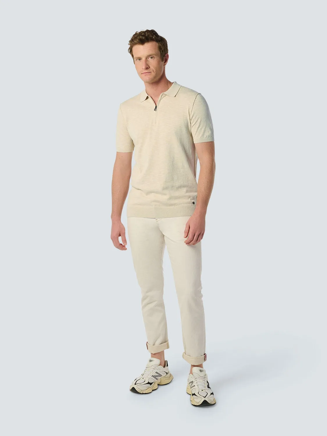 Modern Zip-Collar Polo – Timeless Style | Cement