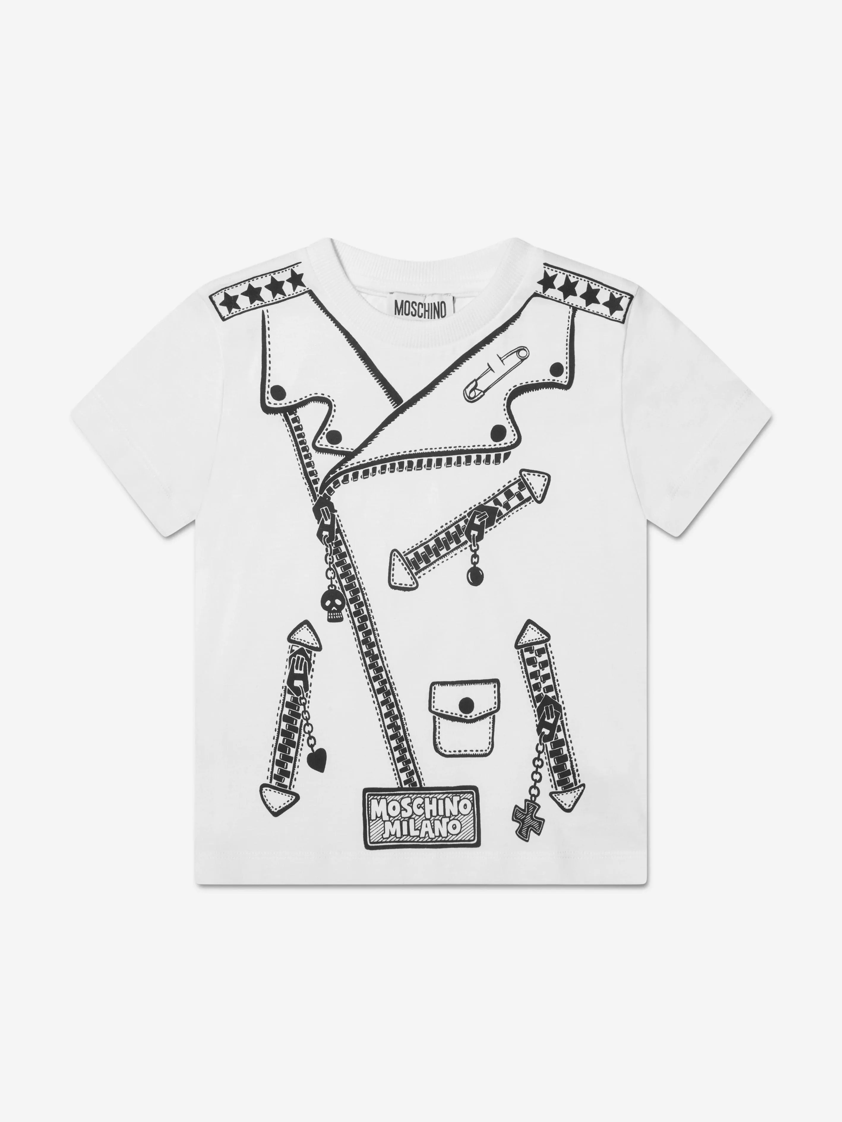Moschino Boys Jacket Print T-Shirt in White