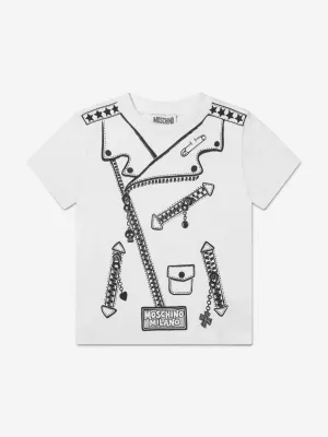 Moschino Boys Jacket Print T-Shirt in White