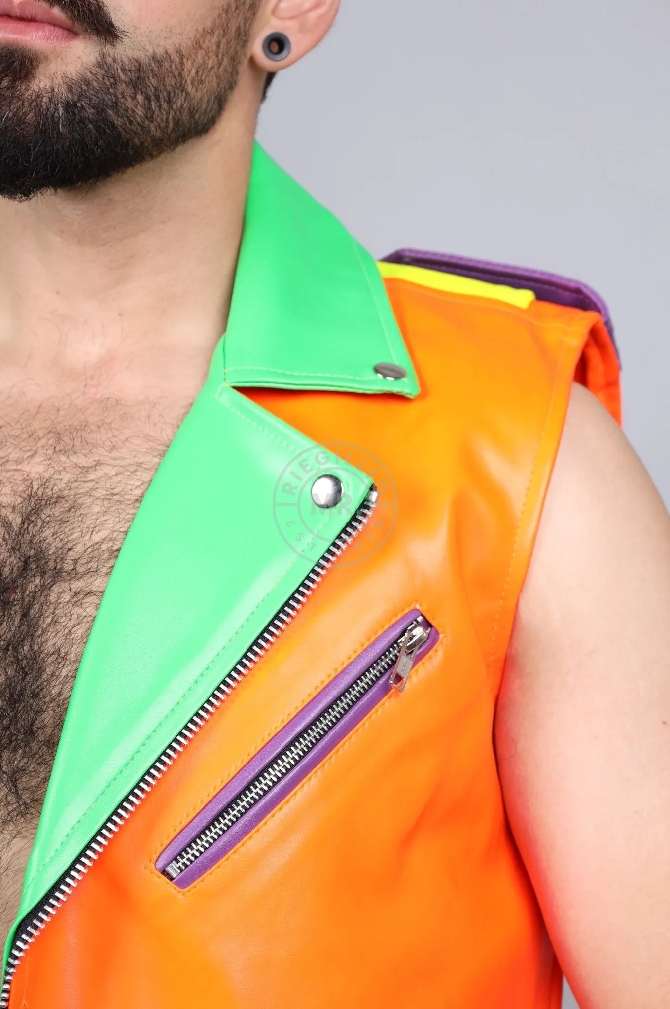 MR. Neon Sleeveless Brando Jacket