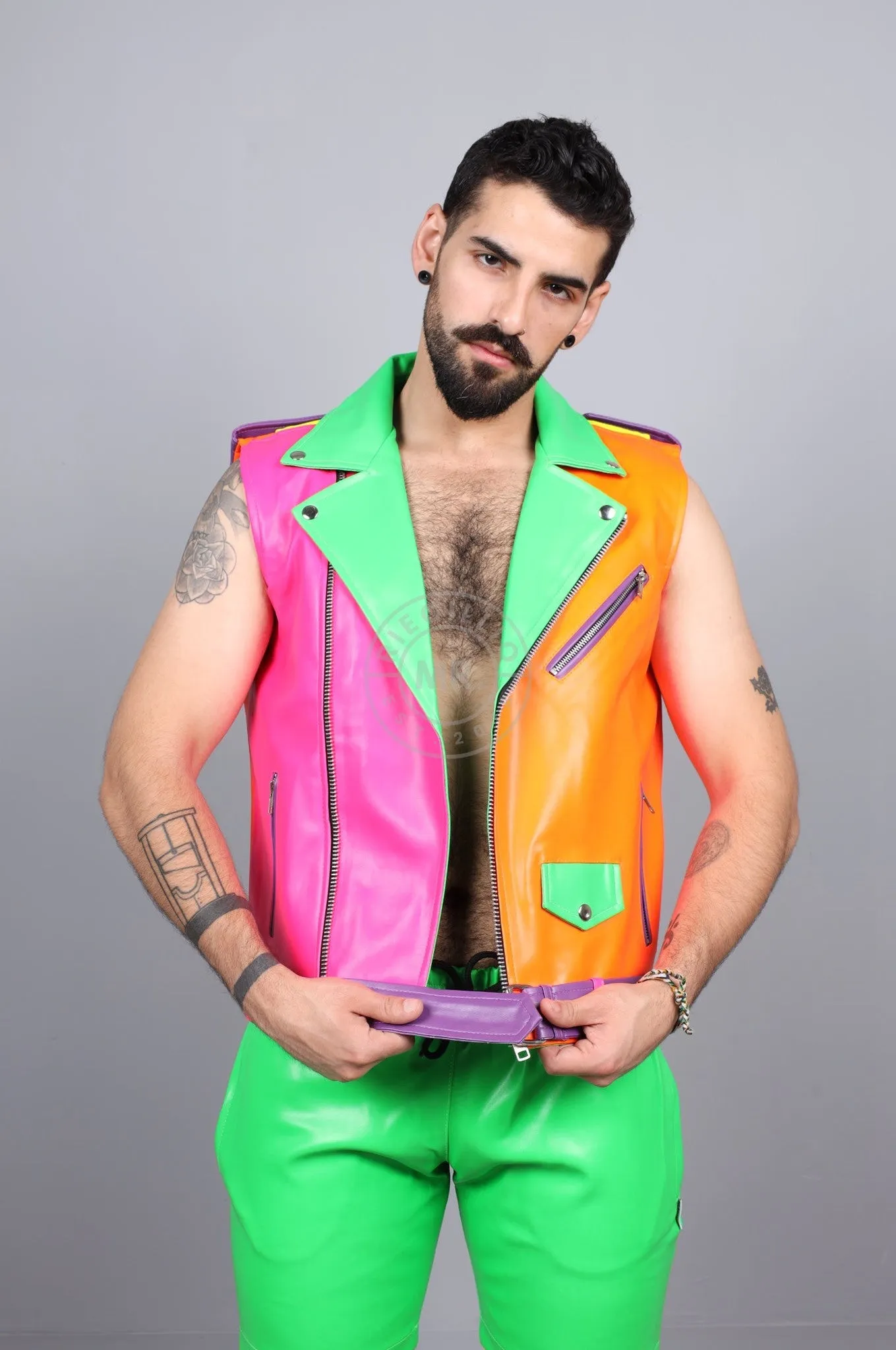 MR. Neon Sleeveless Brando Jacket