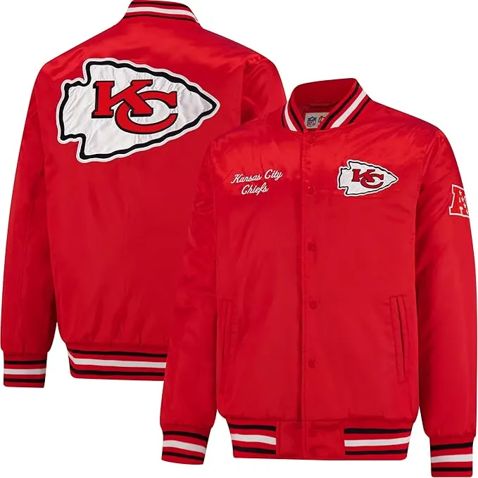 NFL Official Adults Supreme Satin Heritage Jacket|Kansas City Chiefs