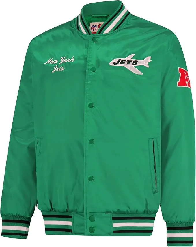NFL Official Adults Supreme Satin Heritage Jacket|New York Jets
