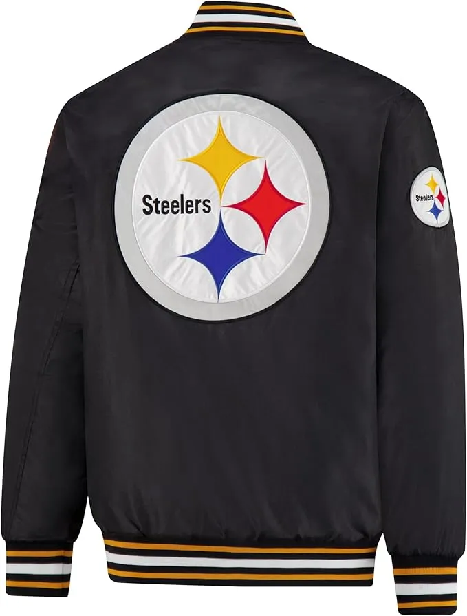 NFL Official Adults Supreme Satin Heritage Jacket|Pittsburgh Steelers