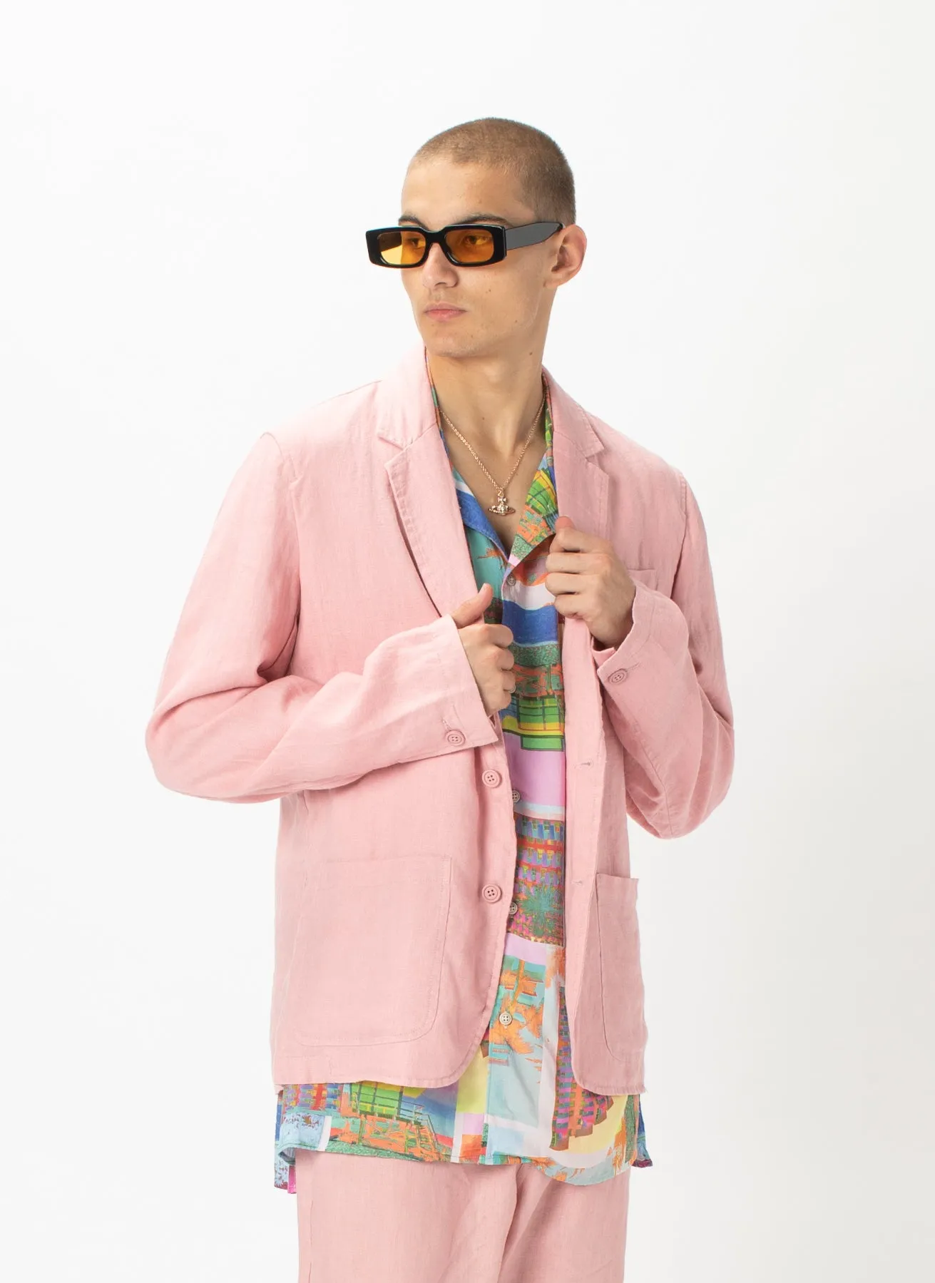 Poolside Jacket Pink Linen