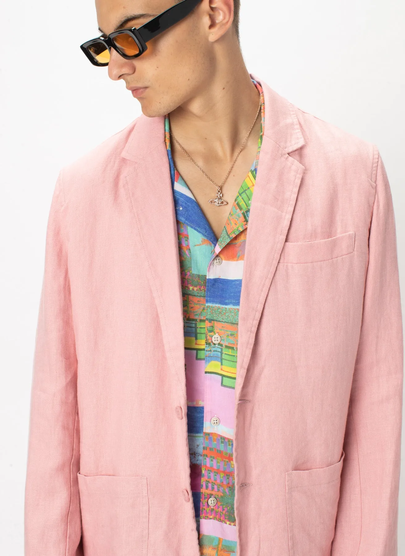 Poolside Jacket Pink Linen