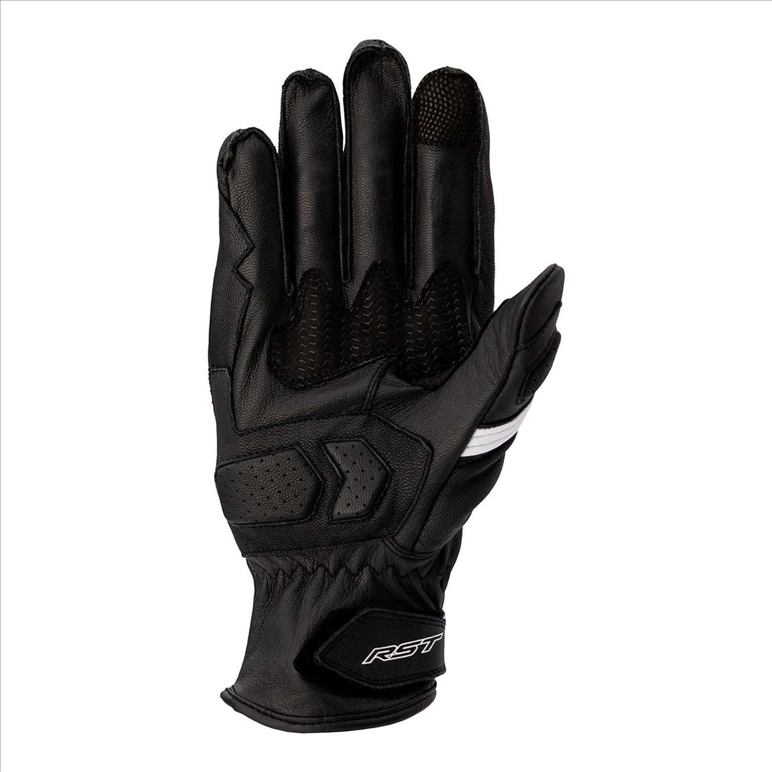RST CE Mens Shortie Leather Glove - Black, White