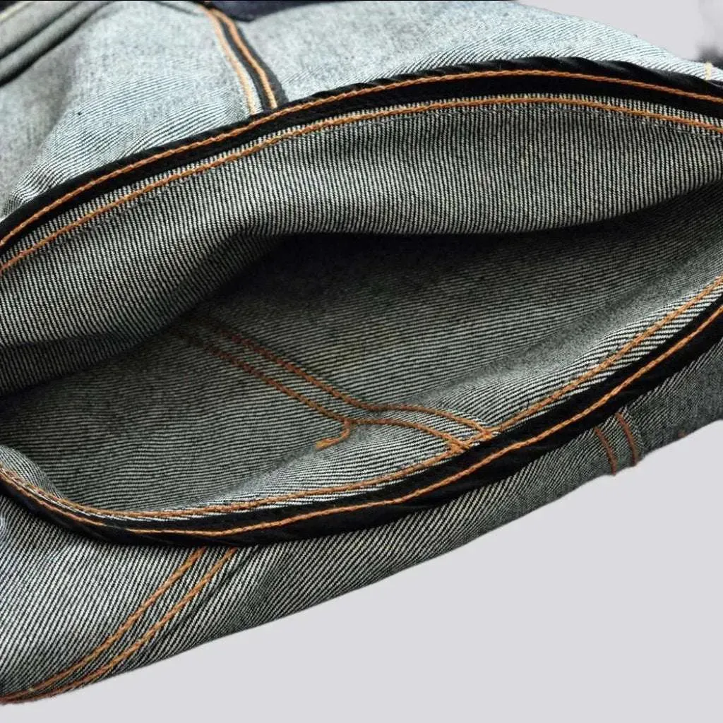 Selvedge dark wash jean jacket
 for men