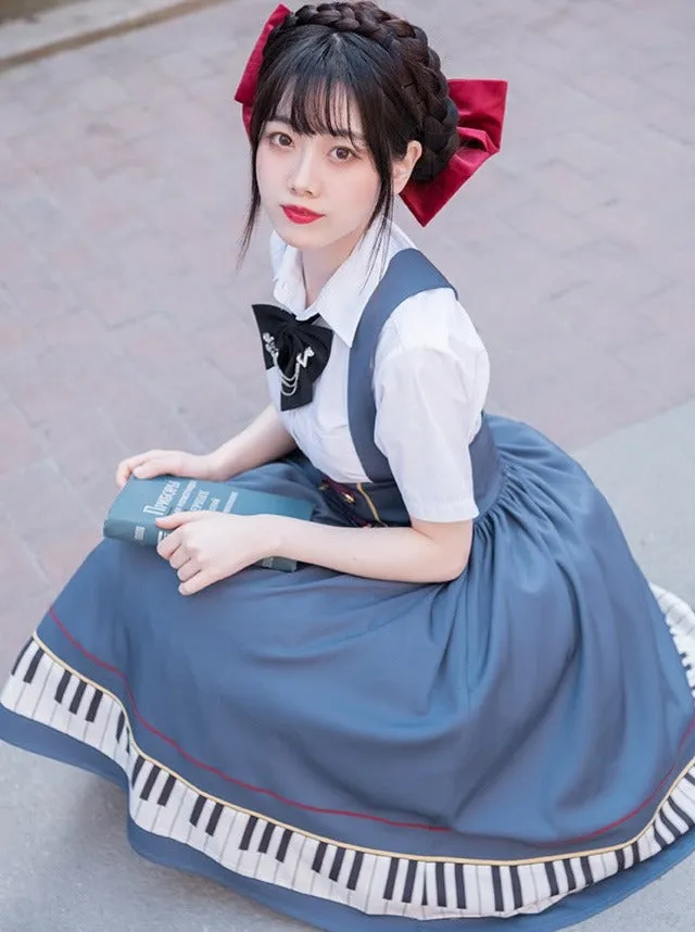 skirt   tie supp piano short Elegant ribbon design pendant   jacket