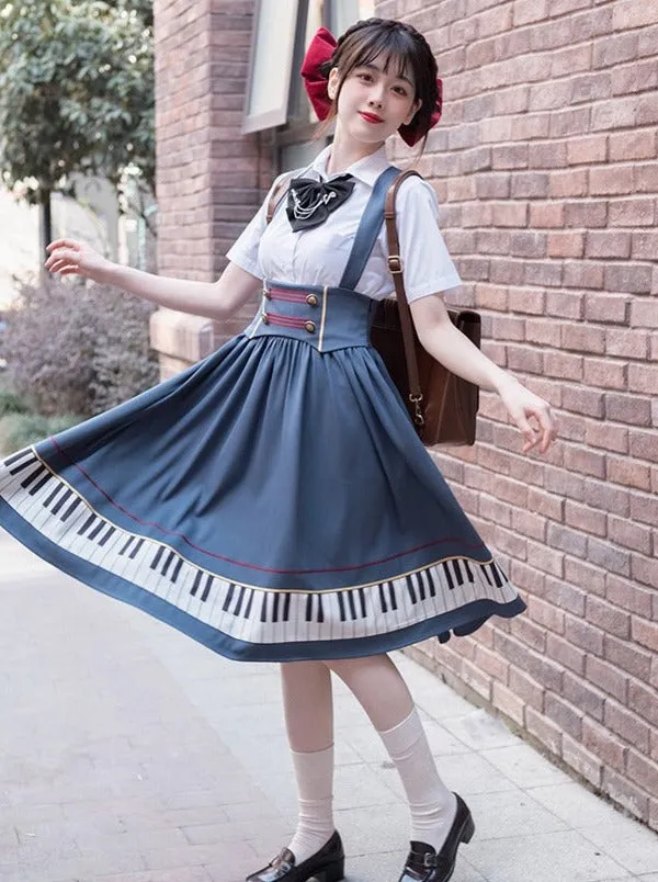 skirt   tie supp piano short Elegant ribbon design pendant   jacket