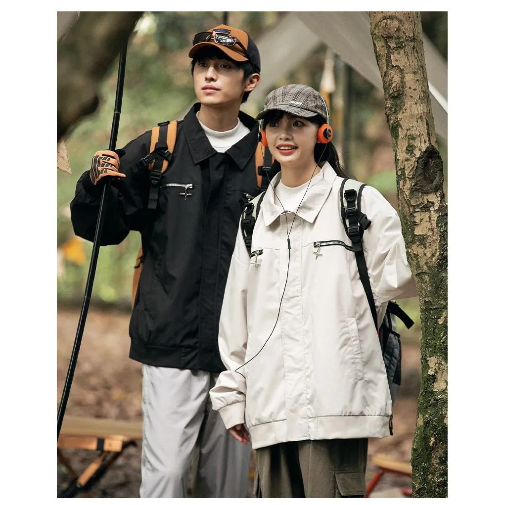 Solid Color Outdoor Windproof Harrington Jacket