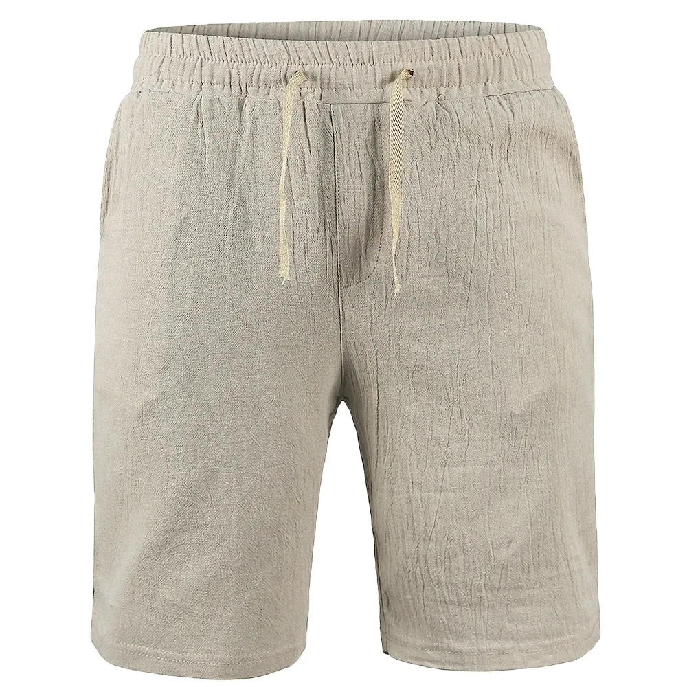 Solid Cotton Linen Short Pants