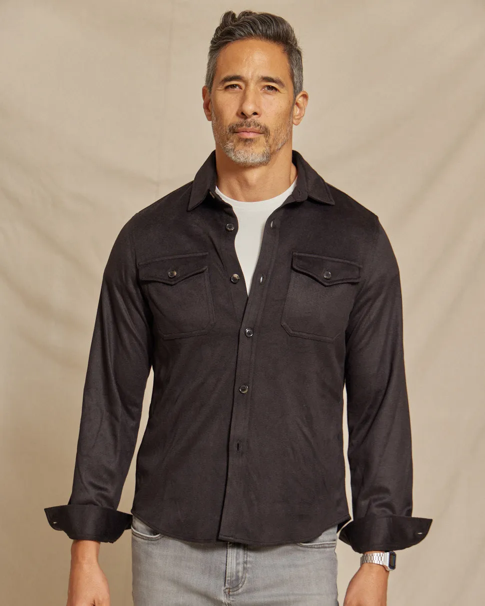The Connor - Light Weight Wool Tech Shirt Jacket - Black