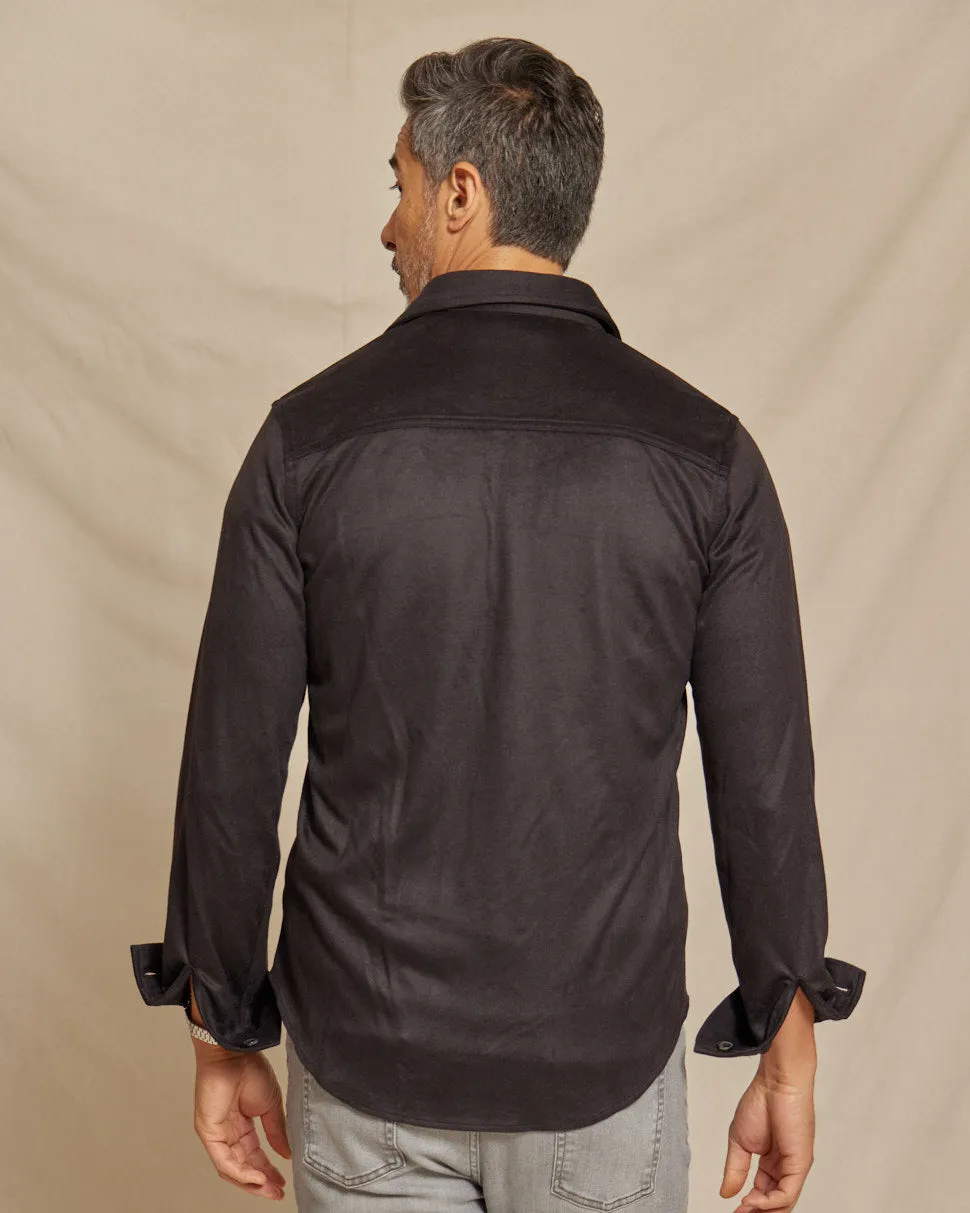 The Connor - Light Weight Wool Tech Shirt Jacket - Black