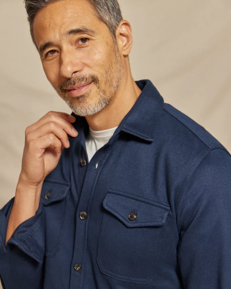 The Connor - Light Weight Wool Tech Shirt Jacket - Navy