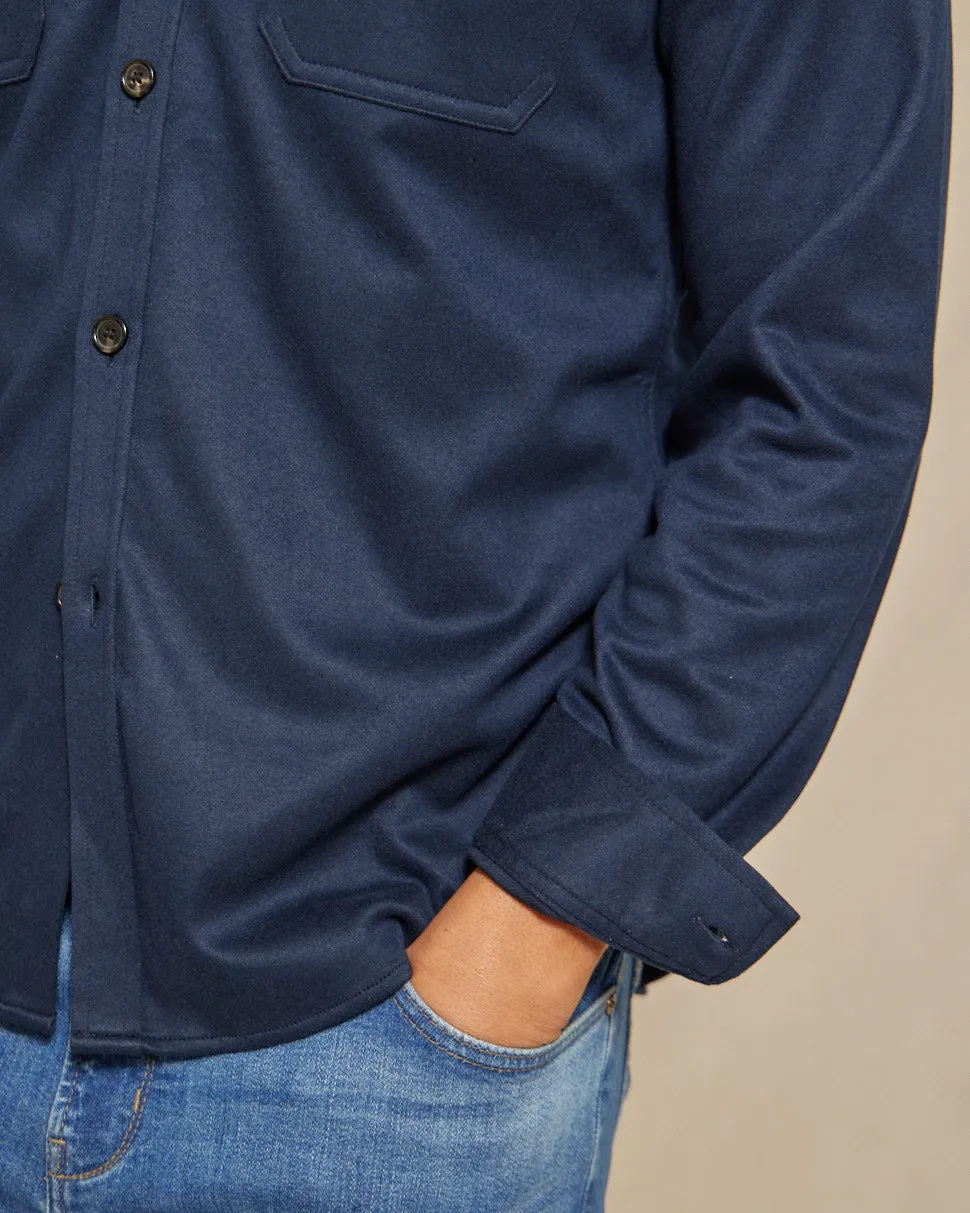 The Connor - Light Weight Wool Tech Shirt Jacket - Navy