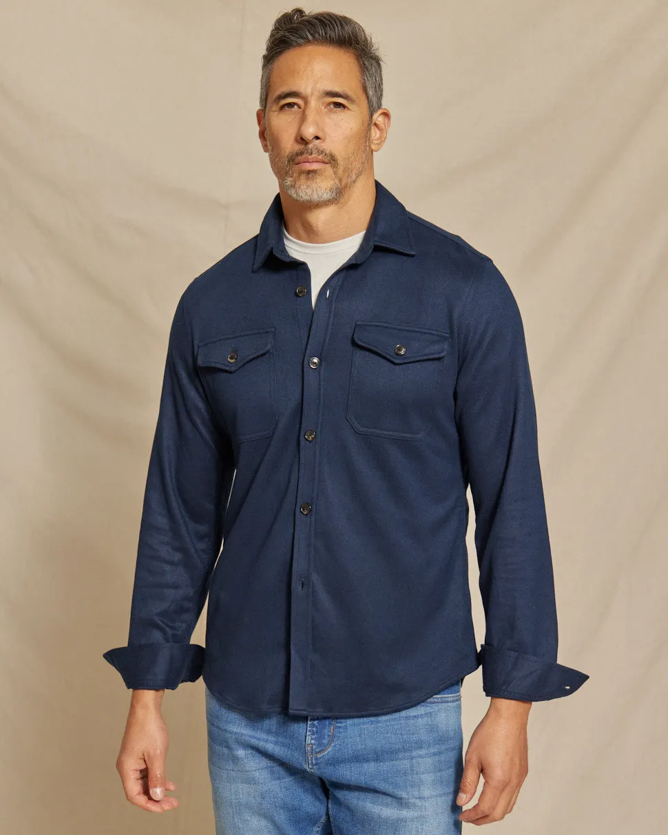 The Connor - Light Weight Wool Tech Shirt Jacket - Navy