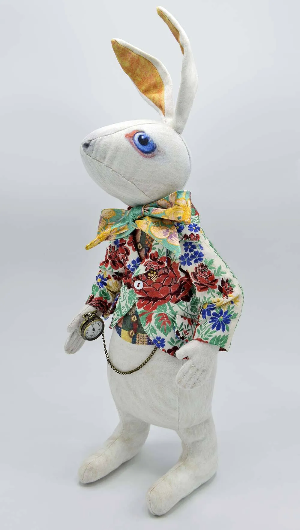The White Rabbit with jacket in antique Bohemian floral ribbon