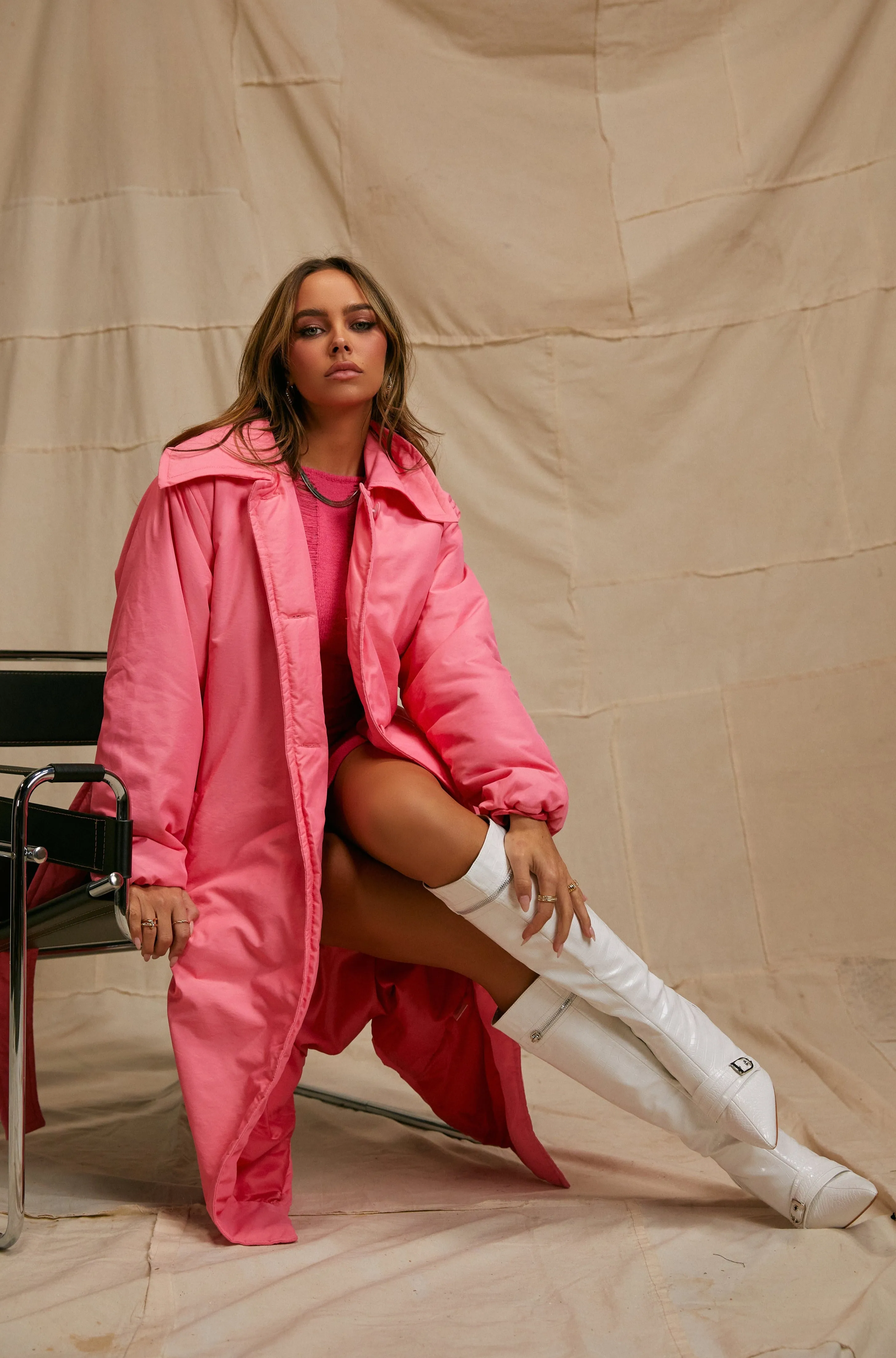 Valentina Long Coat - Pink